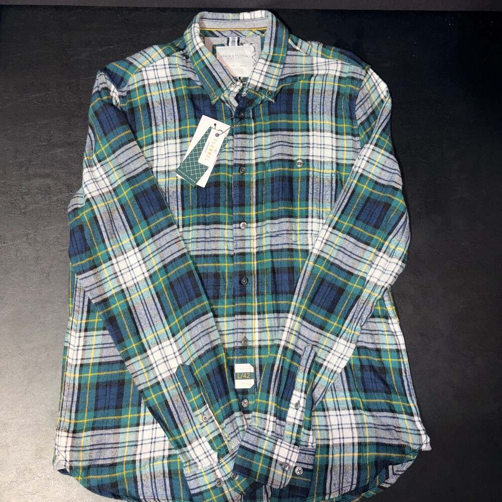 Denim & Flower Ricky Singh Men's Long Sleeve Plaid Flannel Button Down